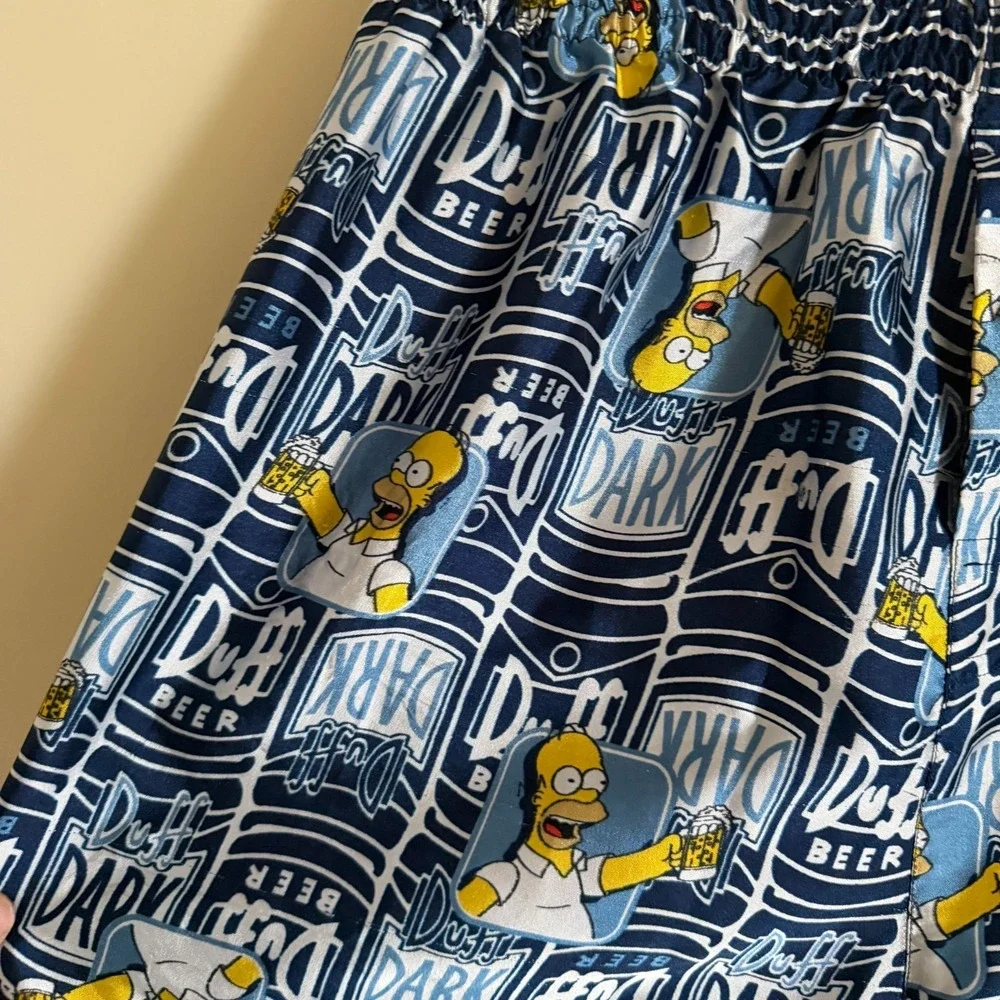 Vintage The Simpsons Bart Mens Boxer Shorts  Dark Beer Satin Size Small Sleep